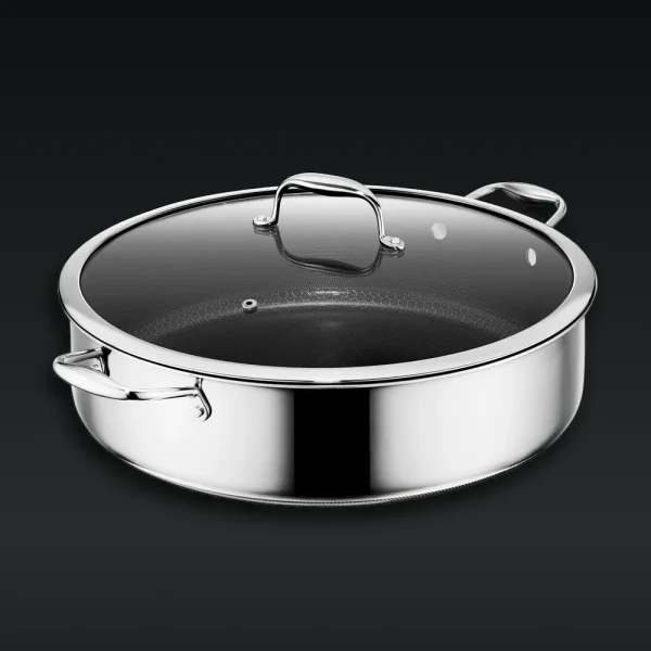 Hybrid Deep Sauté Pan with Lid, 10-QT