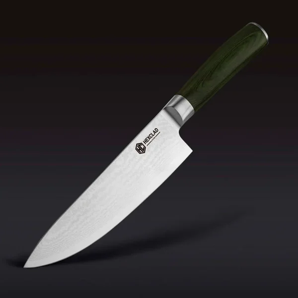 Damascus Steel Chef's Knife, 8" (Green)